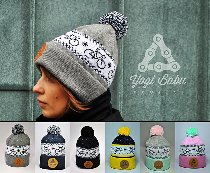 Trendy wintermutsen met bike thema